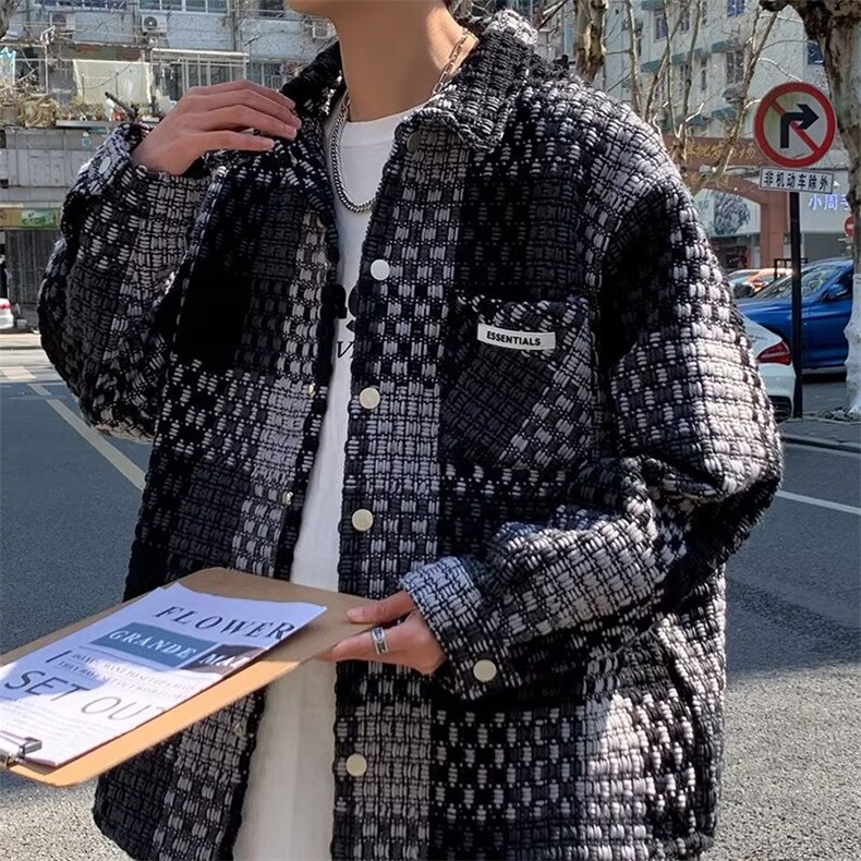外穿新款日系男夹克潮流单排扣L732P70图片