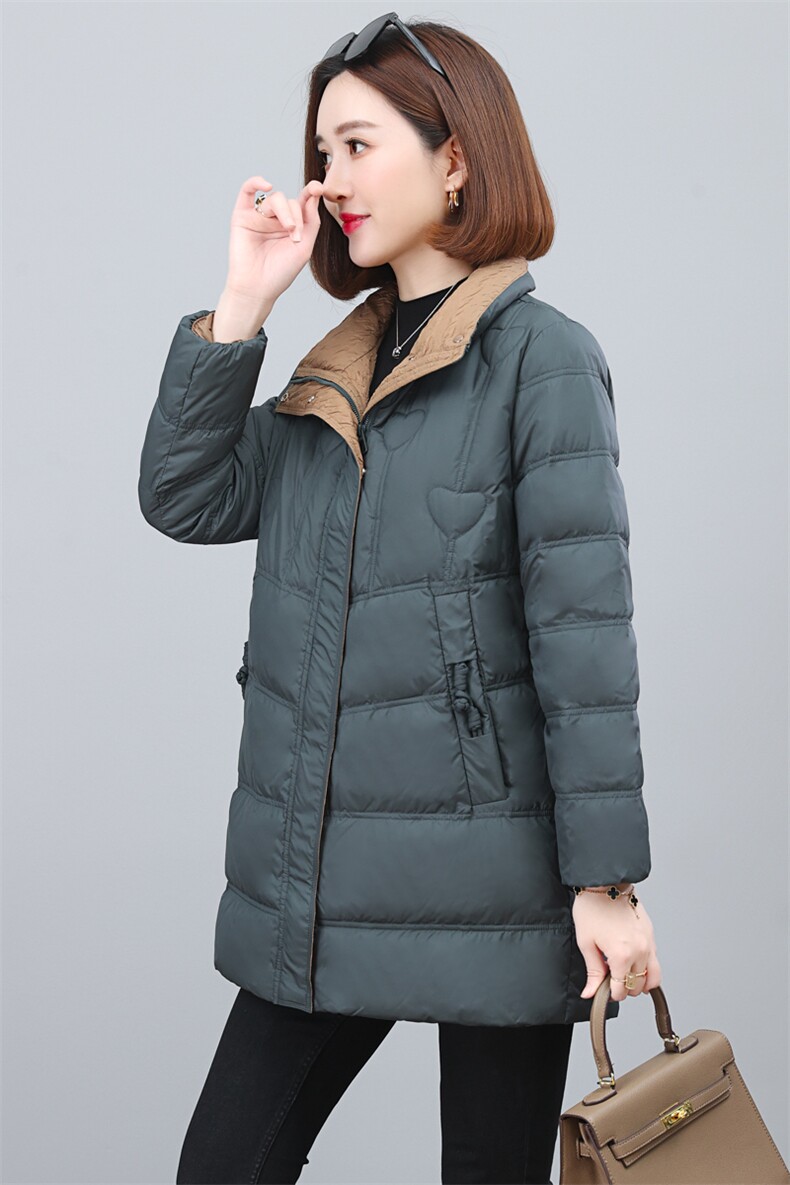 红色立领羽绒棉服女短款2024冬季新款小个子时尚简约保暖棉袄外套,女装羽绒服,依恋蒂丝