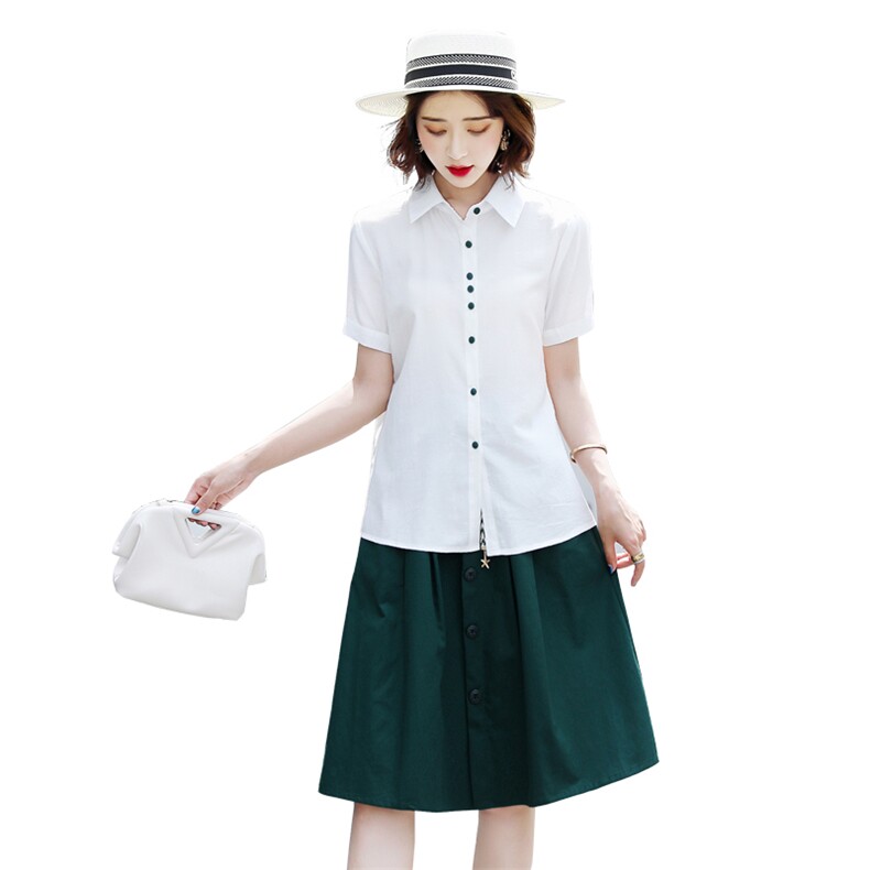衬衫连衣裙两件套女夏季2025新款小个子显高显瘦高级感御姐套装裙,女装套装/套裙,难舍钰依