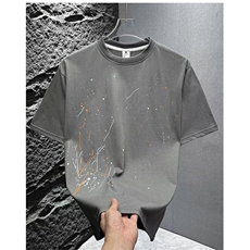 M412-P35夏季衣服高端T恤短袖男纯色2025新宽松休闲潮流百搭，男装T恤，星座617A-1（原B318A）