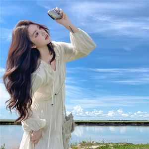 2026春秋麂皮绒马甲法式复古立体绣百搭气质美拉德连衣裙两件套图片