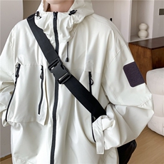 秋季新款港风美式高街高质量连帽防水冲锋衣外套男女JK1268-P58，女装短外套，星座313A(原308A-2)