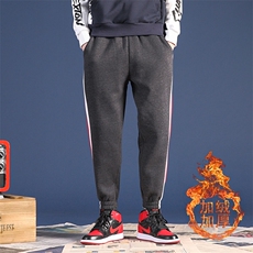 18冬季新款加绒加厚蒙马日系复古街头经典拼接休闲裤CK23-P50，男装休闲裤，电商A021A