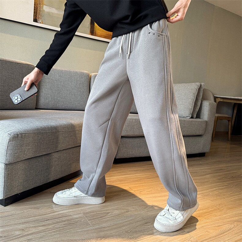 K5236-P78控108秋冬加绒卫裤男宽松休闲裤子高级长裤新款时尚条纹，男装休闲裤，星座102A（原电商D309-1）