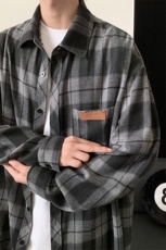 复古格子长袖衬衫大码休闲潮流外套C2168-P32【特价】，男装衬衫，电商A007