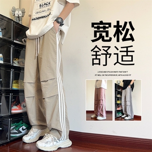 直播数据款 春季新款撞色侧条纹伞兵裤宽松直筒休闲裤 K501-P32图片