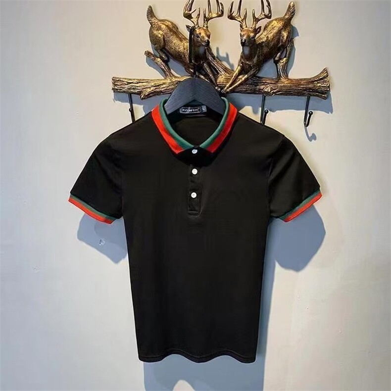 年夏短袖t恤男polo衫冰丝立领印花潮流休闲百搭冰感体恤PL510P28,男装T恤,星座1013-5