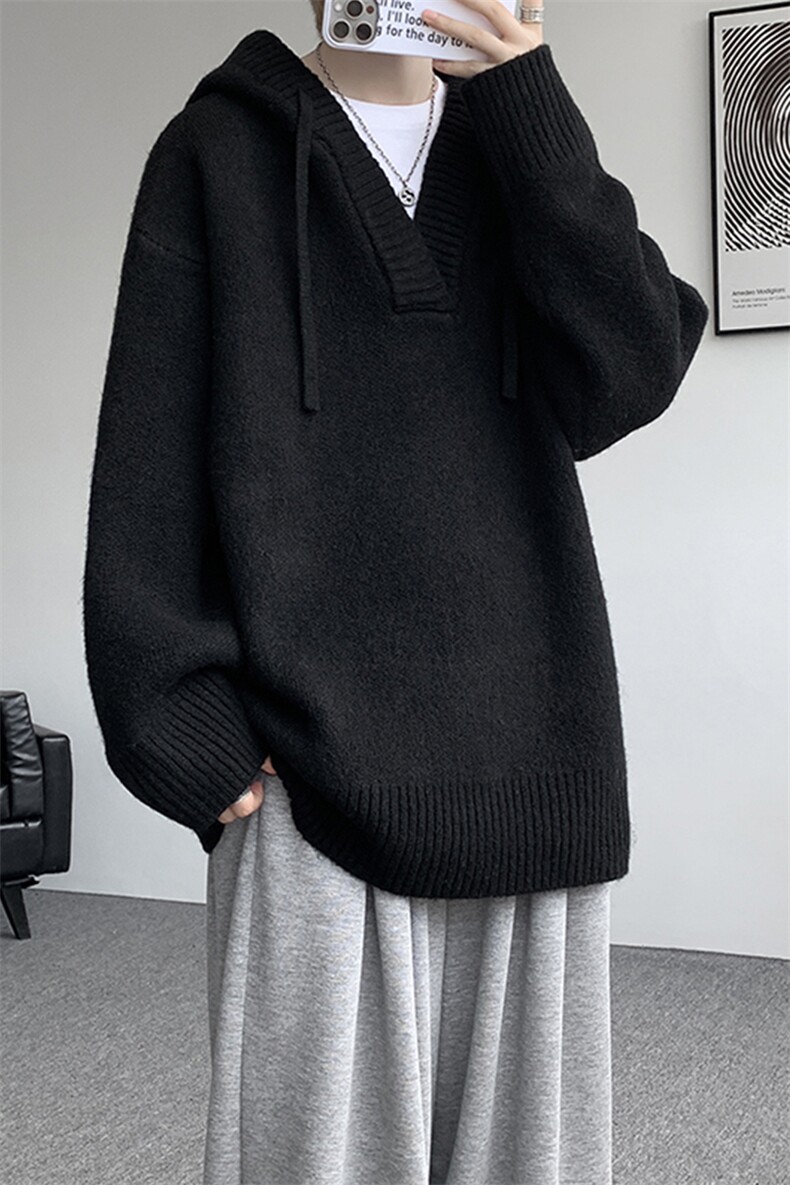 900g重磅毛衣男卫衣外套宽松慵懒针织衫复古羊毛衫线衣MY19006P78,男装针织衫/毛衣,电商B312