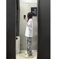B221美式ins高街小众个性男女破洞牛仔裤LK23001-P65控88，男装牛仔裤，电商B221