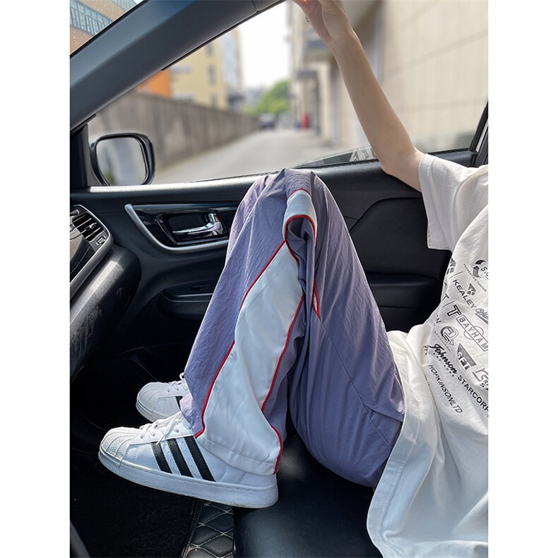 美式高街hiphop速干拼接运动微喇休闲裤货号K2315P45,男装休闲裤,电商A063