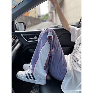 美式高街 hiphop速干拼接运动微喇休闲裤货号K2315P45图片