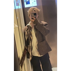 【现货】咖色丝巾小香风粗花呢夹克cleanfitJK05002特P110，男装夹克，星座1004（原星座815-3）