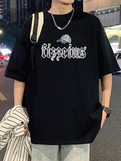 T836港风潮牌高街美式短袖T恤男夏季新款宽松半袖ins重磅纯棉体恤，男装T恤，星座304A-1
