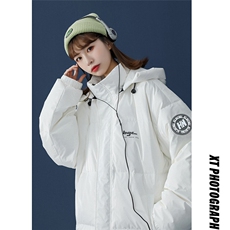 80白鸭绒冬季潮流设计炫彩亮面保暖连帽羽绒服YR100P225控298，男装羽绒服，A247A