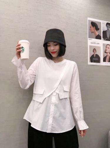 2021年赛蝶春款发出中……2种面料拼接出独特风格韩版上衣，女装，赛蝶衣社
