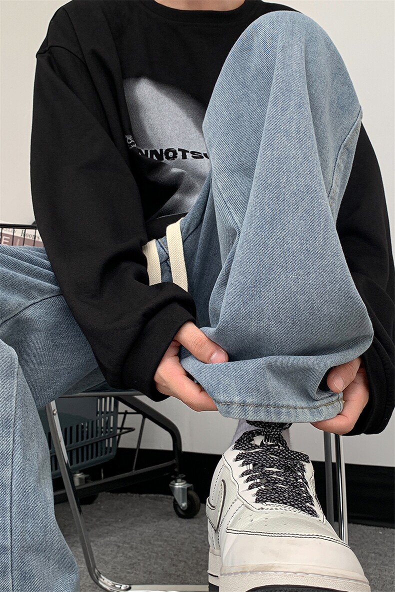 8XL-M牛仔裤男士直筒宽松特大码胖子阔腿裤男款长裤NZ110-P45控58,男装牛仔裤,电商D206-1