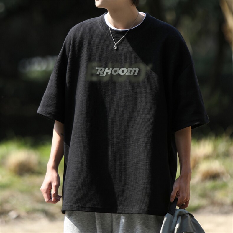 华夫格！港风华夫格短袖T恤男士半袖男五分袖体恤衫男HT120-P25,男装T恤,电商B367