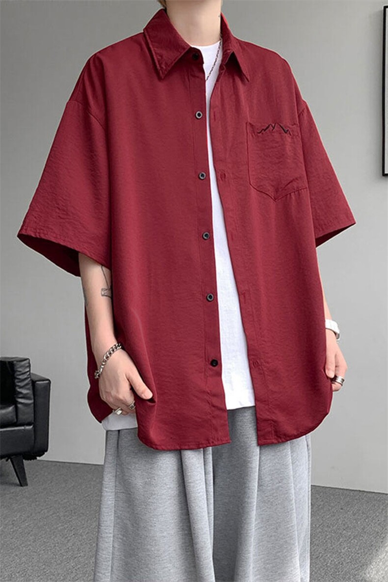 CS1143-特批25控49夏薄款冰丝面料大码短袖衬衫防晒透气外套,男装防晒衣,电商A059