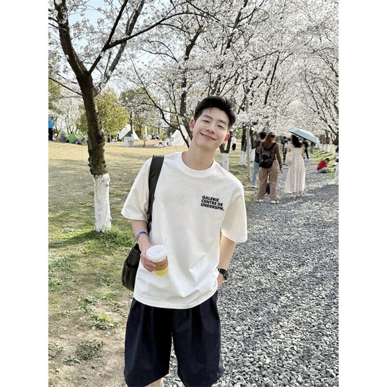 25网图三本针高品质潮夏季新款宽松圆领字母印花T恤2554-P29现货，男装T恤，电商C310-1