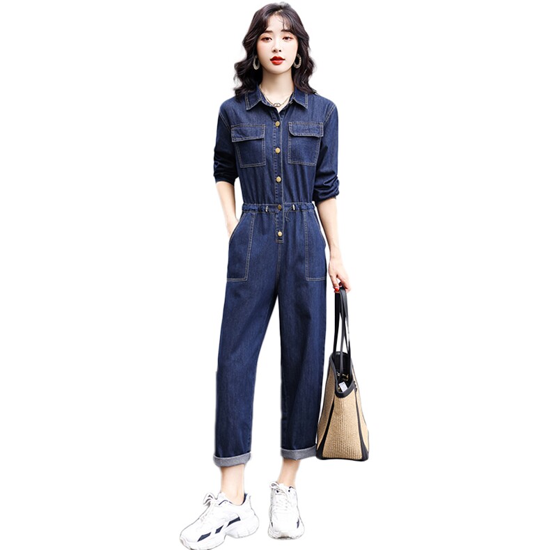 牛仔连体裤女春季2025年新款显瘦时尚连身裤网红工装连衣裤,女装连体裤,E百度