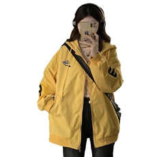 盐系炸街开衫外套女韩版宽松春季新款连帽印花夹克上衣潮C691-85，男装夹克，星座911-2(原星座613-2）