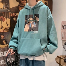 连帽卫衣男秋冬新款加绒加厚ins潮牌宽松情侣外套上衣服WY88-p35，男装卫衣，星座1008-1
