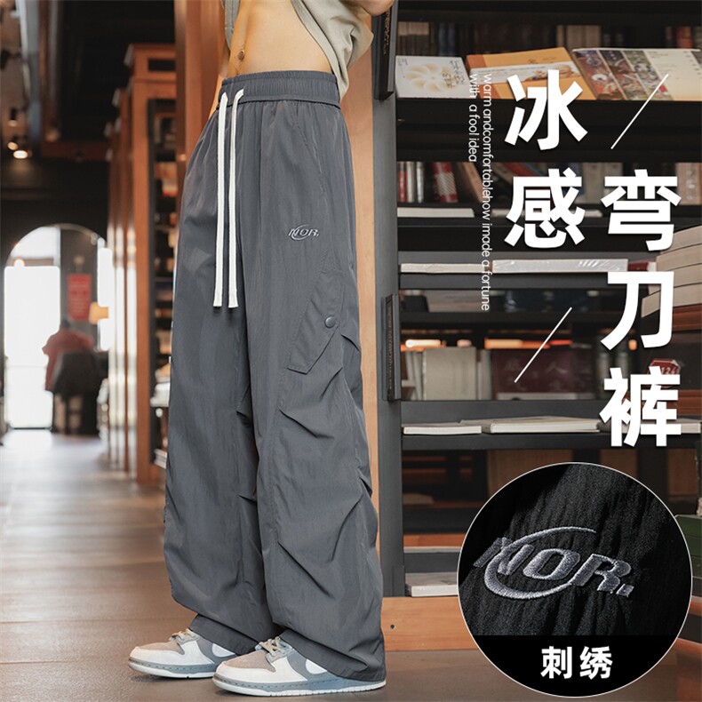 夏季新款卫裤男高街潮ins潮牌直筒休闲长裤潮流韩版AK0615-P45图片