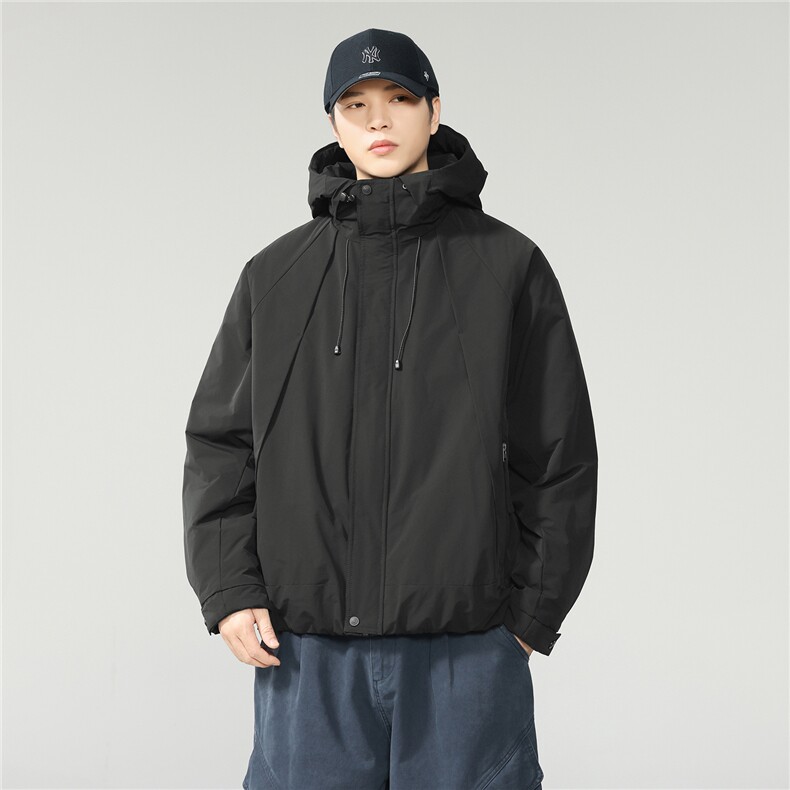 2025冬季新款休闲男士连帽加棉加厚透气棉服夹克W0083,男装夹克,电商D215