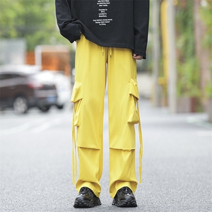美式复古工装牛仔裤大码胖辣妹高腰宽松阔腿多巴胺裤子图片
