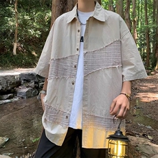 夏季新款衬衫潮流慵懒男方领衬衫P35，男装衬衫，星座1116-2