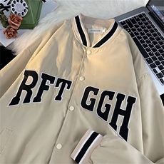 棒球服夹克男韩版潮流字母刺绣拼色2023秋冬新款ins外套W5261-P50，男装夹克，星座412-3