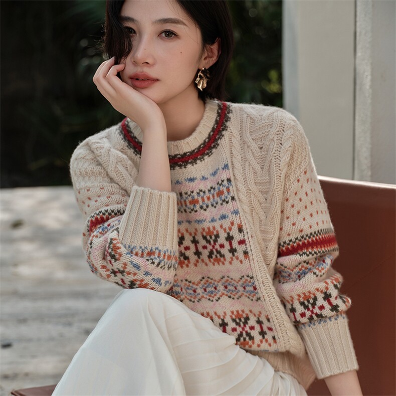 2025年秋季常规款套头长袖时尚百搭通勤套衫，商品下架区商品下架区，江帆羊绒