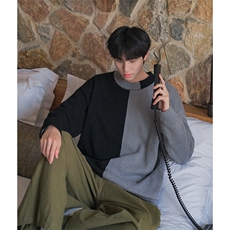 B225-M1157-P62-X78-腈纶42%锦纶31%PBT27%-经典款双拼色毛衣，男装针织衫/毛衣，电商B225