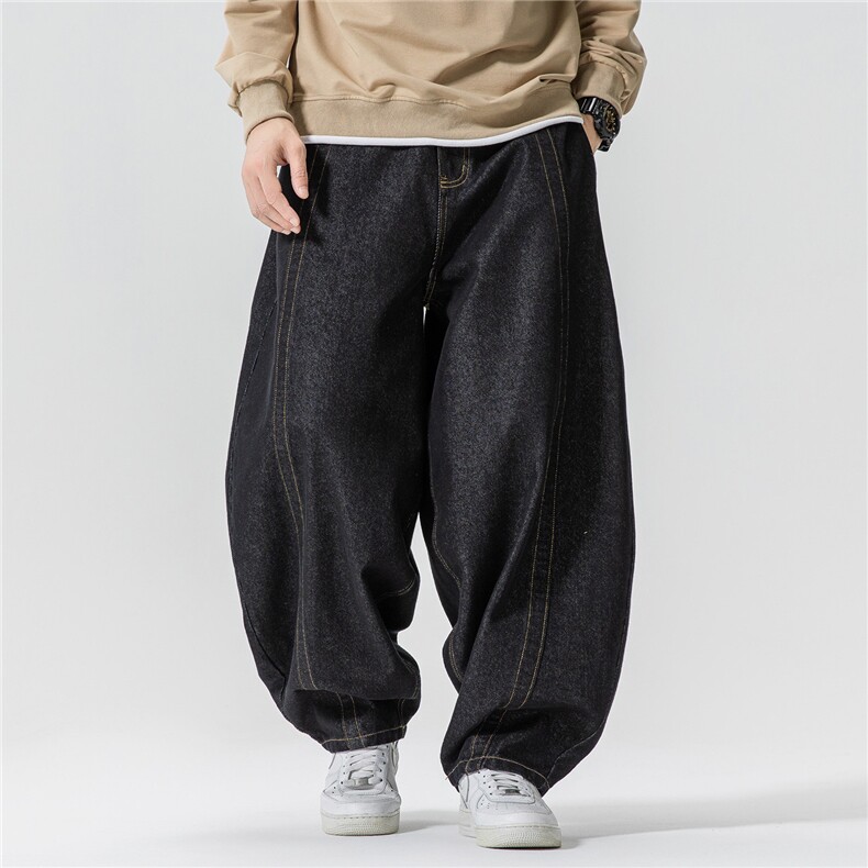 26春装大码日系港风复古美式牛仔裤高街直筒休闲阔腿裤H821/P70，男装牛仔裤，电商A221A