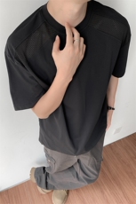 夏装速干防晒冰丝凉感透气短袖T恤男装夏季网眼拼接半袖S429-特23，男装防晒衣，电商A233-1