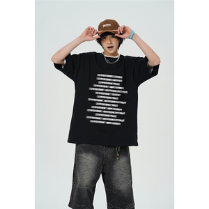 春夏新款重磅纯棉字母满印高街短袖 M~5XL XZ604-DT220-P25控39图片