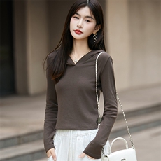 双面磨毛连帽打底衫女卫衣2025新款修身保暖显瘦时尚气质内搭毛衣，女装针织衫/毛衣，佳绒高端店