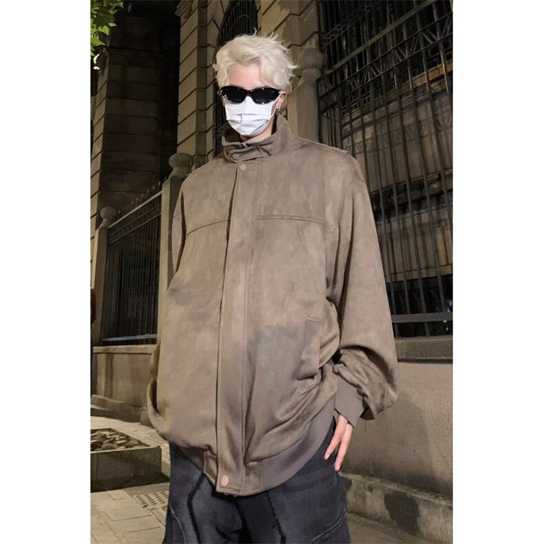 麂皮绒外套男春秋季2024新款设计感小众上衣美式JK8530-P65,女装短外套,星座1109-3
