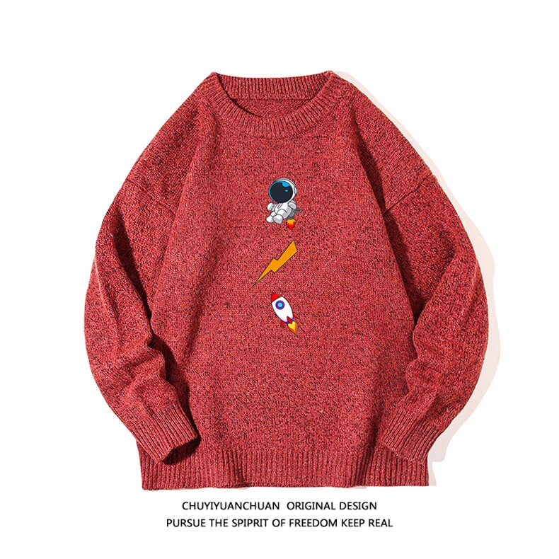 加厚加绒毛衣男大码毛线衣男针织衫M19165-P45加绒款-P65白底,男装针织衫/毛衣,电商A040A