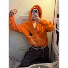 秋冬独特别致橙色连帽卫衣男高级银狐绒小众百搭长袖上衣WT609，男装卫衣，星座1116A（原606A-3）