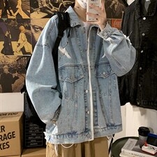 2021秋季新港风海报墙日系大码男仙鹤刺绣牛仔夹克外套NJ125-P70，男装夹克，电商A001