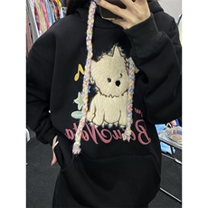 时尚卫衣女年冬季韩系可爱小狗植绒绣慵懒风情侣外套W36，男装卫衣，星座1116A（原606A-3）