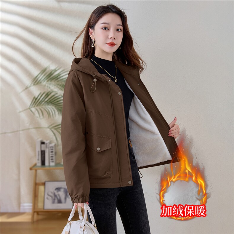 现货！现货！加绒加厚派克服2025冬季女装新款宽松休闲连帽棉服,女装棉衣/棉服,以桐