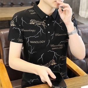 25018-P35春季休闲时尚T恤男短袖打底衫商务休闲修身短袖POLO衫图片