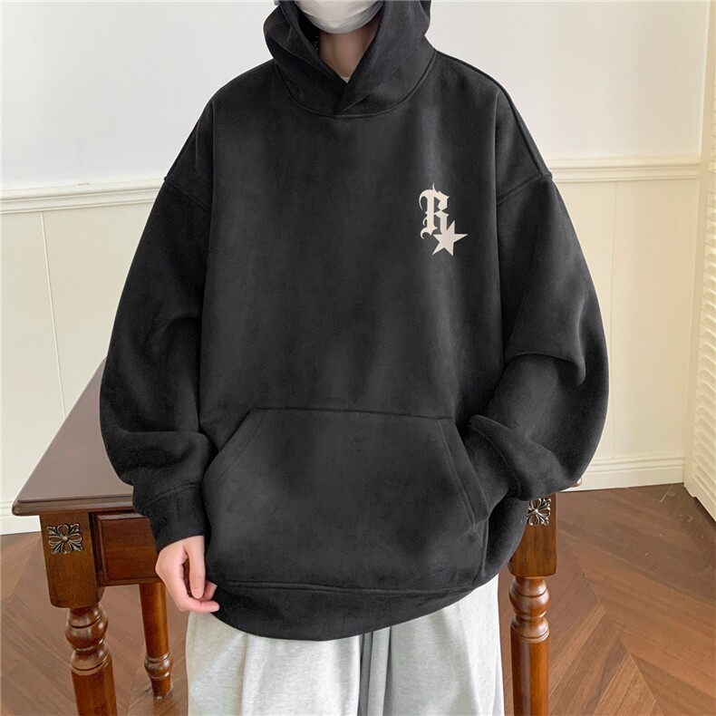 ！麂皮绒连帽卫衣直播品质重磅400克R星印花JL7083-P45控78，男装卫衣，星座508（原C305）