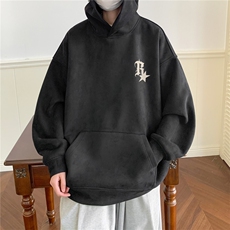 ！麂皮绒连帽卫衣直播品质重磅400克R星印花JL7083-P45控78，男装卫衣，星座508（原C305）
