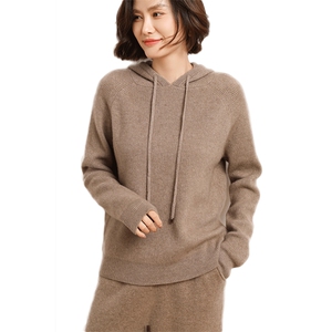 套头长袖连帽2024年秋冬季新款女百搭显瘦羊毛针织衫图片
