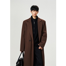 现货秋冬季中长款毛呢大衣男高级感痞帅风衣外套812-F695-P128，男装风衣，星座812