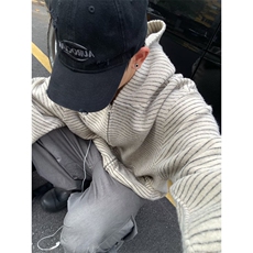 秋季新款宽松百搭条纹拉链开衫连帽卫衣，男装卫衣，星座410-6（原星座1304-1）