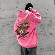 美式潮牌重磅水洗做旧连帽卫衣力推大码男XZ517A-2-Y7757-P68，男装卫衣，星座517A-2